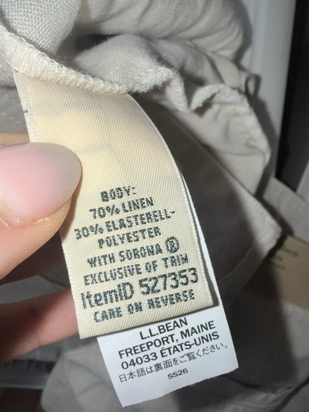 LL Bean Lakeside Linen Blend Pant Women 16 Reg Coastal Wide Leg NEW Pockets N - Picture 12 of 12